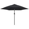 Trädgårdsparasoll med metallstång 300 cm svart vidaXL – miniatyr 2