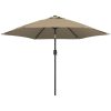Trädgårdsparasoll med metallstång 300 cm taupe vidaXL – miniatyr 2
