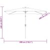 Trädgårdsparasoll med metallstång 300x200 cm azur vidaXL – miniatyr 8