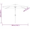 Trädgårdsparasoll med metallstång 300x200 cm svart vidaXL – miniatyr 8