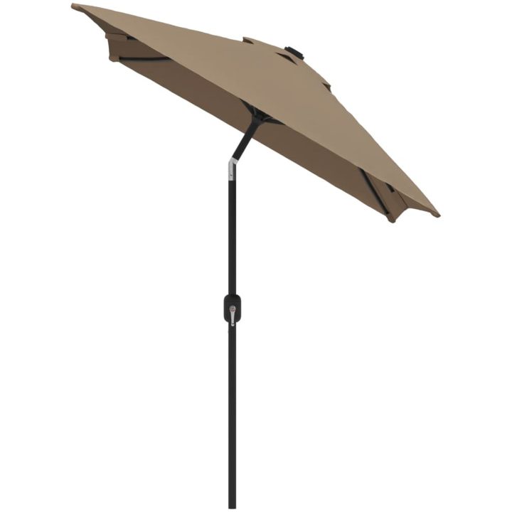 Trädgårdsparasoll med metallstång 300x200 cm taupe vidaXL – bild 3