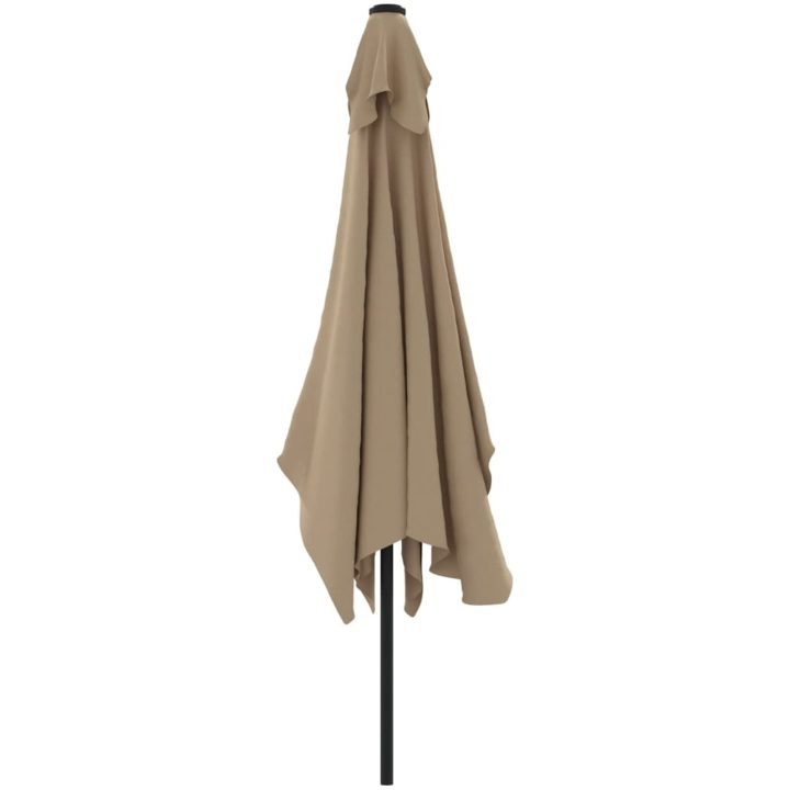 Trädgårdsparasoll med metallstång 300x200 cm taupe vidaXL – bild 4