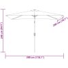Trädgårdsparasoll med metallstång 300x200 cm taupe vidaXL – miniatyr 8