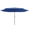 Trädgårdsparasoll med metallstång 390 cm azur vidaXL – miniatyr 2