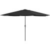 Trädgårdsparasoll med metallstång 390 cm svart vidaXL – miniatyr 1