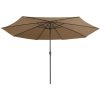Trädgårdsparasoll med metallstång 390 cm taupe vidaXL – miniatyr 3