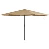Trädgårdsparasoll med metallstång 390 cm taupe vidaXL – miniatyr 1