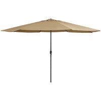 Trädgårdsparasoll med metallstång 390 cm taupe vidaXL