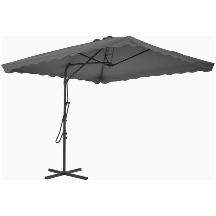 Trädgårdsparasoll med stålstång 250x250 cm antracit vidaXL – bild 2
