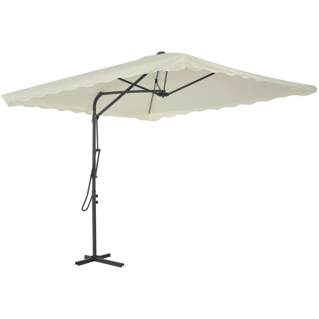Trädgårdsparasoll med stålstång 250x250 cm sand vidaXL – bild 2