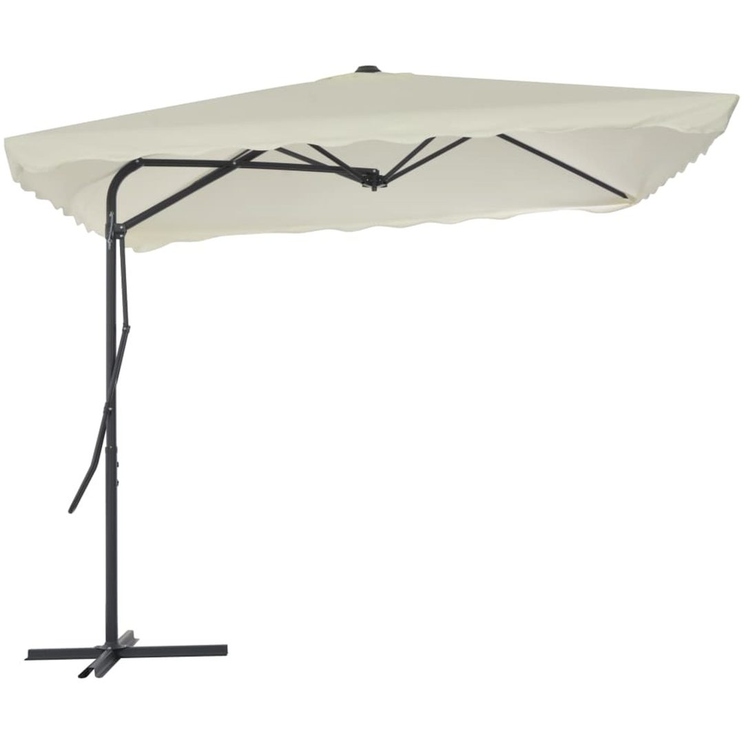 Trädgårdsparasoll med stålstång 250x250 cm sand vidaXL – bild 3