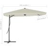 Trädgårdsparasoll med stålstång 250x250 cm sand vidaXL – miniatyr 6