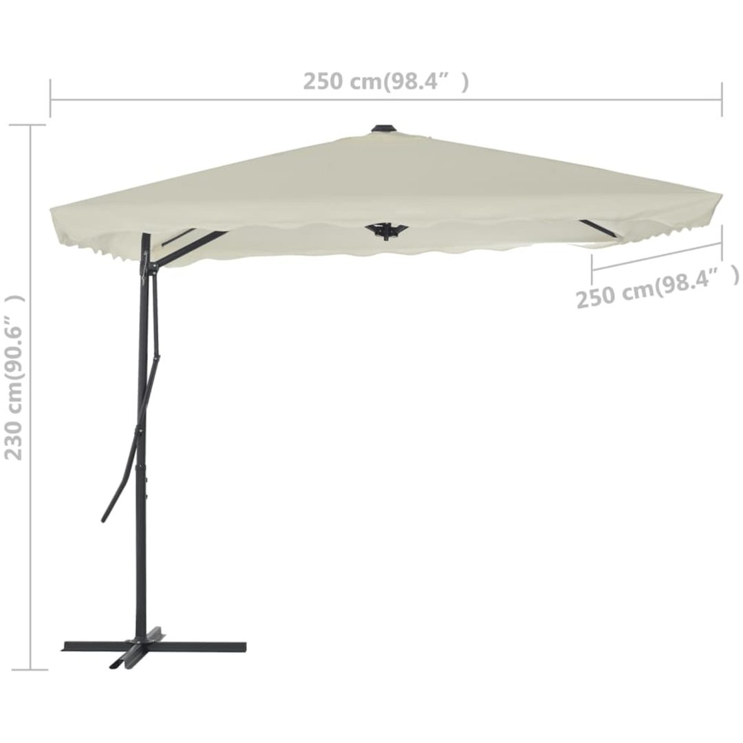 Trädgårdsparasoll med stålstång 250x250 cm sand vidaXL – bild 6