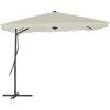 Trädgårdsparasoll med stålstång 250x250 cm sand vidaXL – miniatyr 1