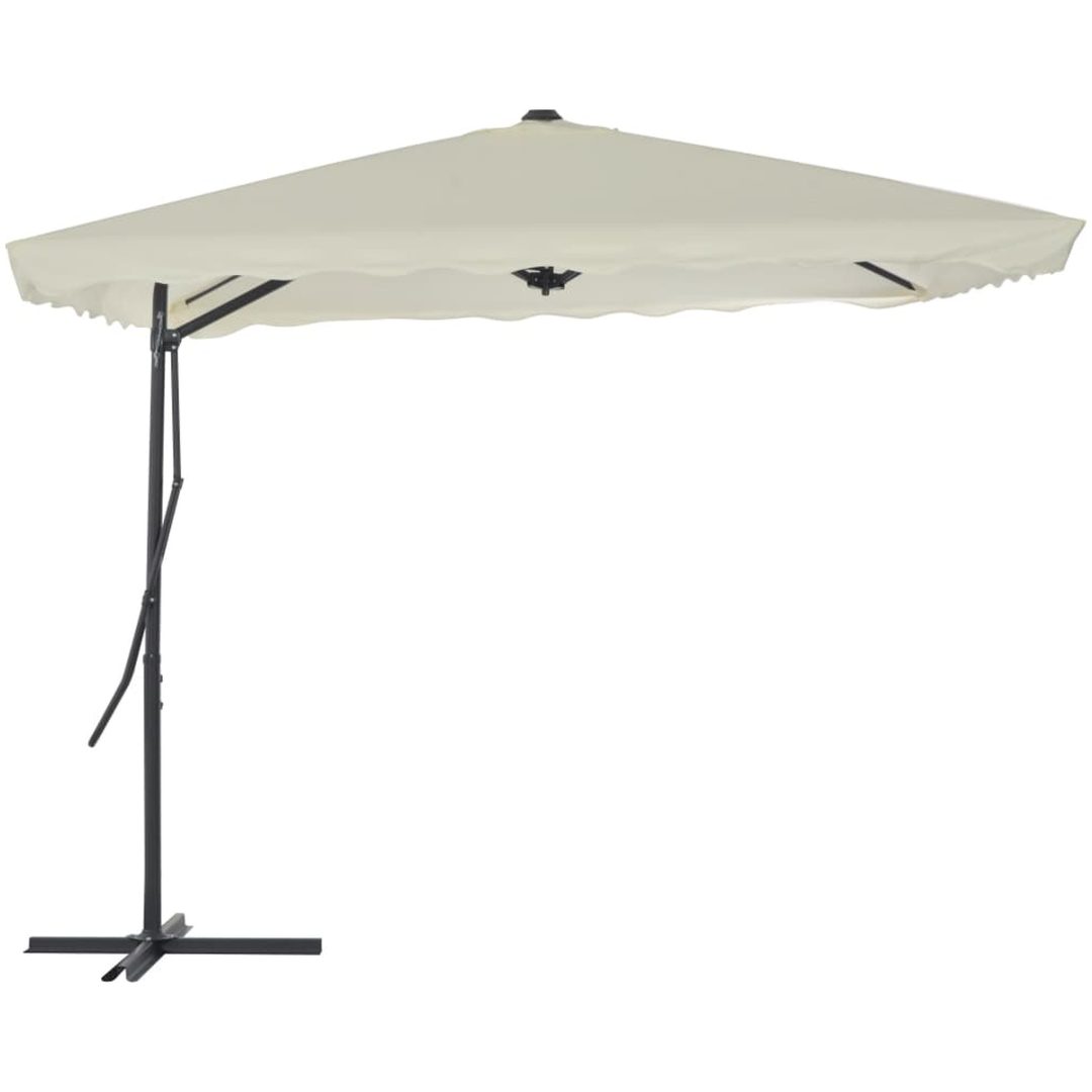 Trädgårdsparasoll med stålstång 250x250 cm sand vidaXL