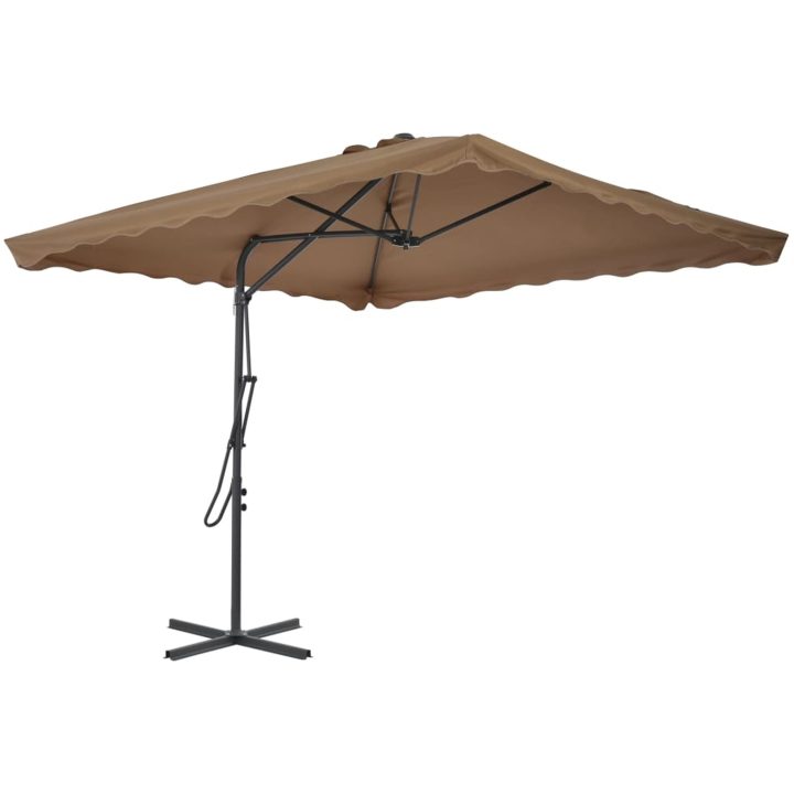 Trädgårdsparasoll med stålstång 250x250 cm taupe vidaXL – bild 2