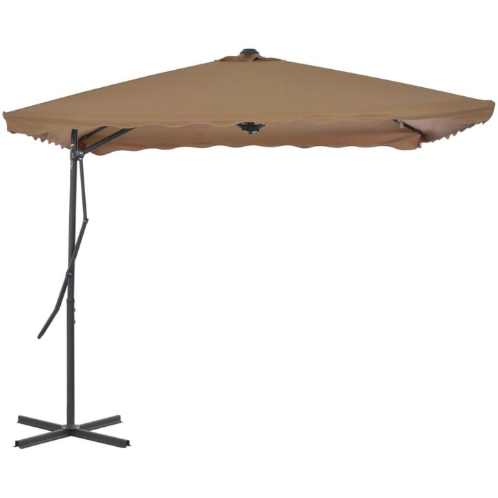 Trädgårdsparasoll med stålstång 250x250 cm taupe vidaXL – bild 3