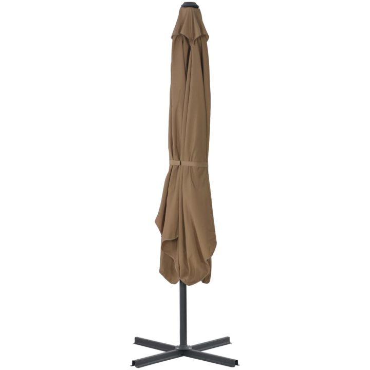 Trädgårdsparasoll med stålstång 250x250 cm taupe vidaXL – bild 4