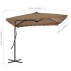 Trädgårdsparasoll med stålstång 250x250 cm taupe vidaXL – miniatyr 7