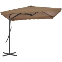 Trädgårdsparasoll med stålstång 250x250 cm taupe vidaXL
