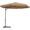 Trädgårdsparasoll med stålstång 300 cm taupe vidaXL – miniatyr 2