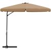 Trädgårdsparasoll med stålstång 300 cm taupe vidaXL – miniatyr 3
