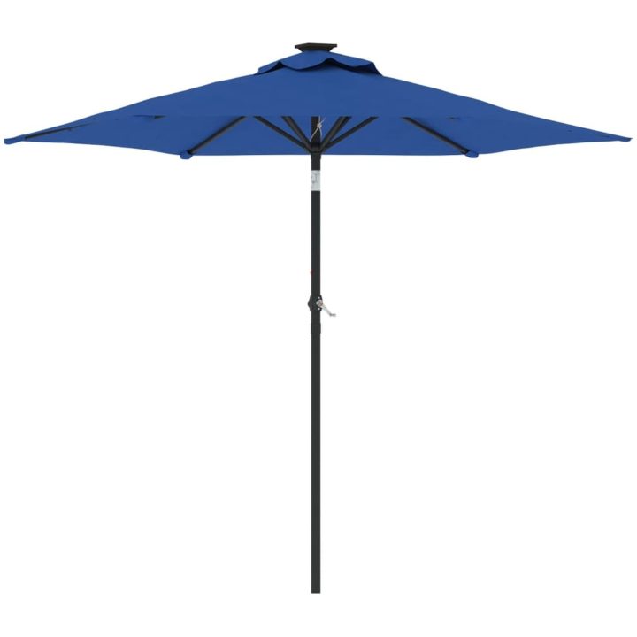 Trädgårdsparasoll med stålstång azurblå 225x225x212 cm vidaXL – bild 2