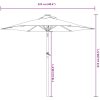 Trädgårdsparasoll med stålstång azurblå 225x225x212 cm vidaXL – miniatyr 12