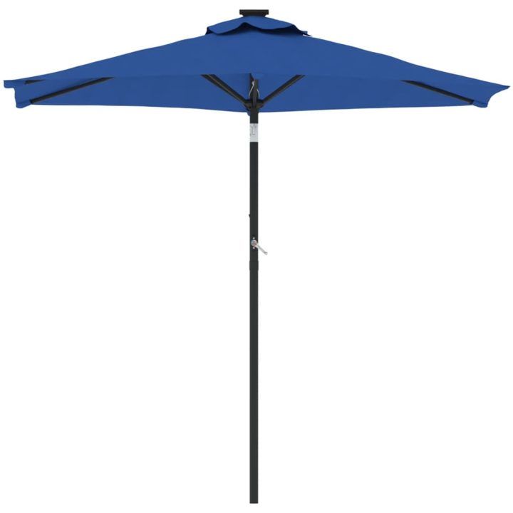 Trädgårdsparasoll med stålstång azurblå 225x225x212 cm vidaXL – bild 3