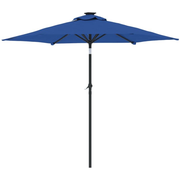Trädgårdsparasoll med stålstång azurblå 225x225x212 cm vidaXL – bild 5