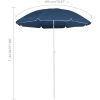 Trädgårdsparasoll med stålstång blå 180 cm vidaXL 180 cm – miniatyr 5