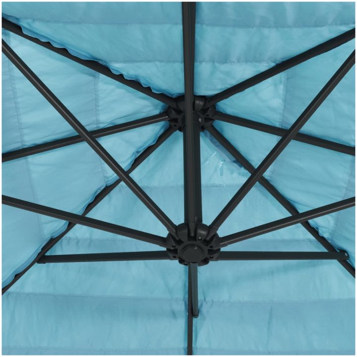 Trädgårdsparasoll med stålstång blå vidaXL 223 x 223 x 213 cm – bild 8