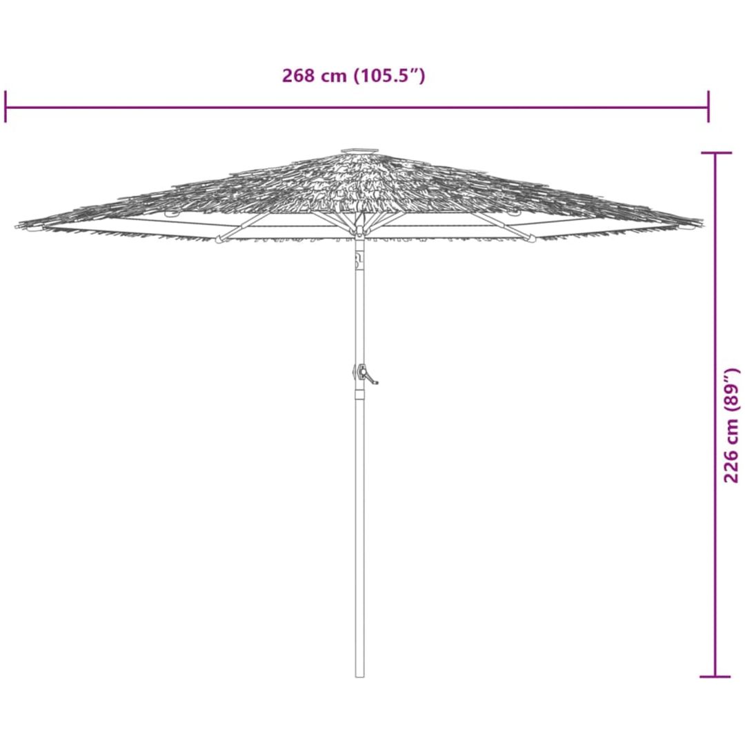 Trädgårdsparasoll med stålstång brun vidaXL 268 x 268 x 226 cm – bild 11