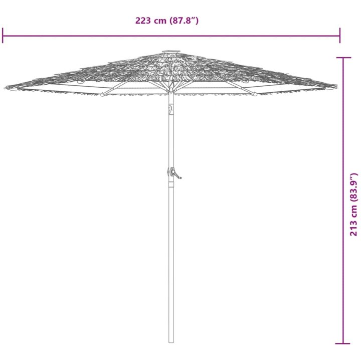 Trädgårdsparasoll med stålstång grön vidaXL 223 x 223 x 213 cm – bild 11