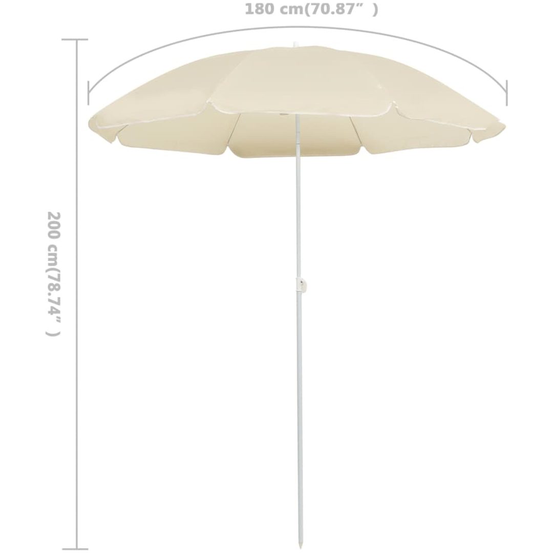 Trädgårdsparasoll med stålstång sand 180 cm vidaXL 180 cm – bild 5