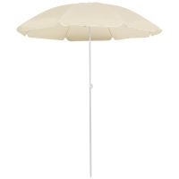 Trädgårdsparasoll med stålstång sand 180 cm vidaXL