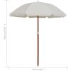 Trädgårdsparasoll med stålstång sand vidaXL 180 cm – miniatyr 5