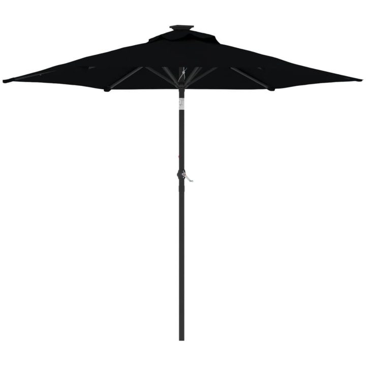 Trädgårdsparasoll med stålstång svart 225x225x212 cm vidaXL – bild 2