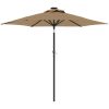 Trädgårdsparasoll med stålstång taupe 225x225x212 cm vidaXL – miniatyr 2