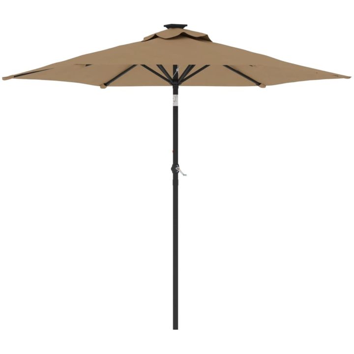 Trädgårdsparasoll med stålstång taupe 225x225x212 cm vidaXL – bild 2