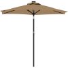 Trädgårdsparasoll med stålstång taupe 225x225x212 cm vidaXL – miniatyr 3