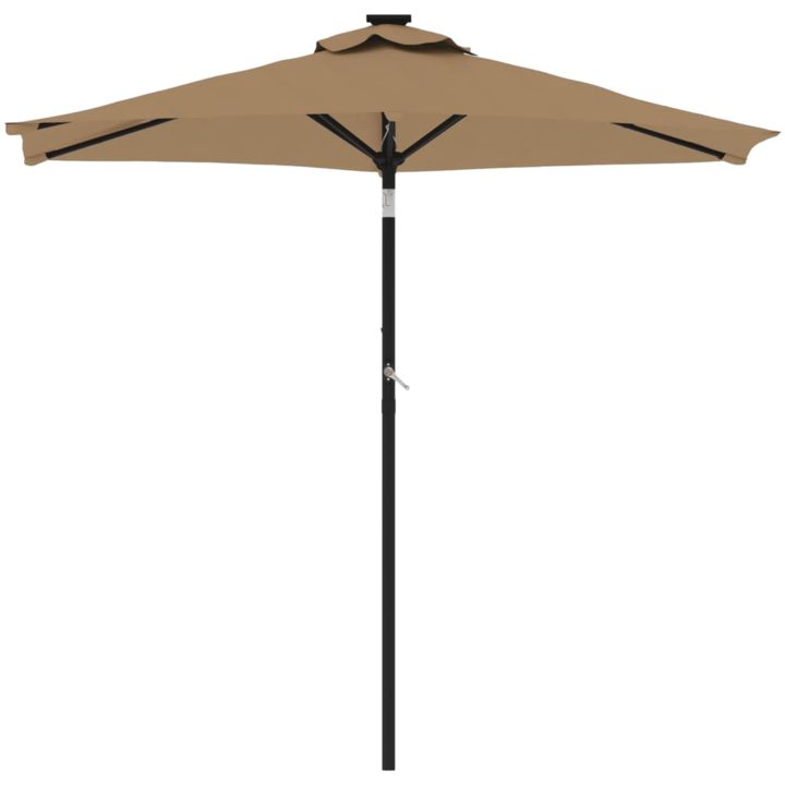 Trädgårdsparasoll med stålstång taupe 225x225x212 cm vidaXL – bild 3