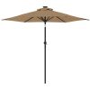 Trädgårdsparasoll med stålstång taupe 225x225x212 cm vidaXL – miniatyr 4