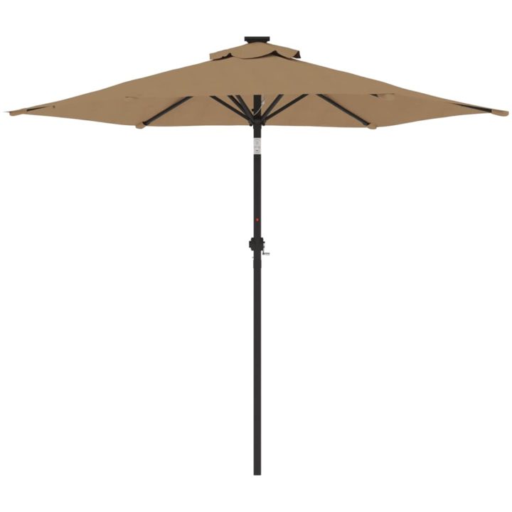Trädgårdsparasoll med stålstång taupe 225x225x212 cm vidaXL – bild 4