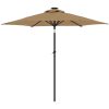 Trädgårdsparasoll med stålstång taupe 225x225x212 cm vidaXL – miniatyr 5