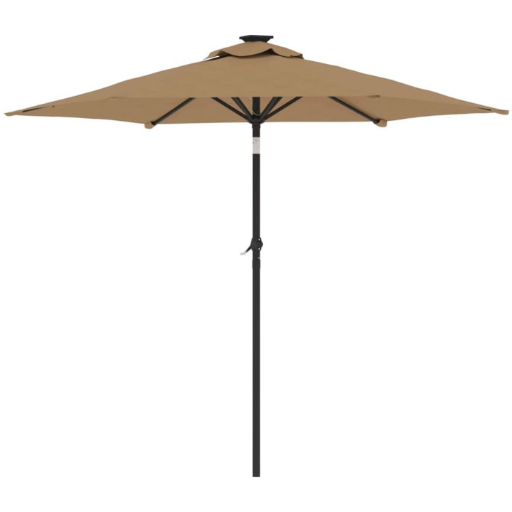 Trädgårdsparasoll med stålstång taupe 225x225x212 cm vidaXL – bild 5