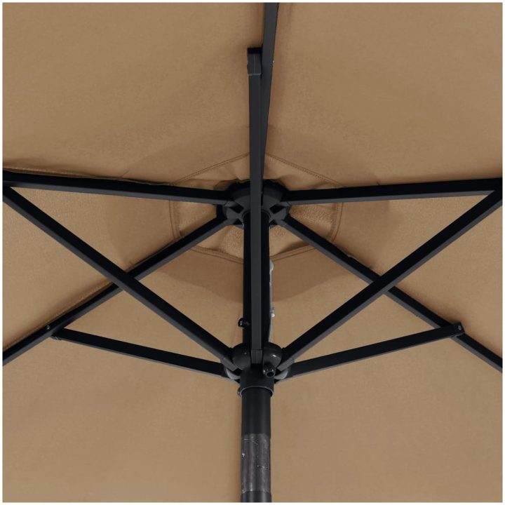 Trädgårdsparasoll med stålstång taupe 225x225x212 cm vidaXL – bild 10