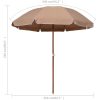 Trädgårdsparasoll med stålstång taupe vidaXL 240 cm – miniatyr 5