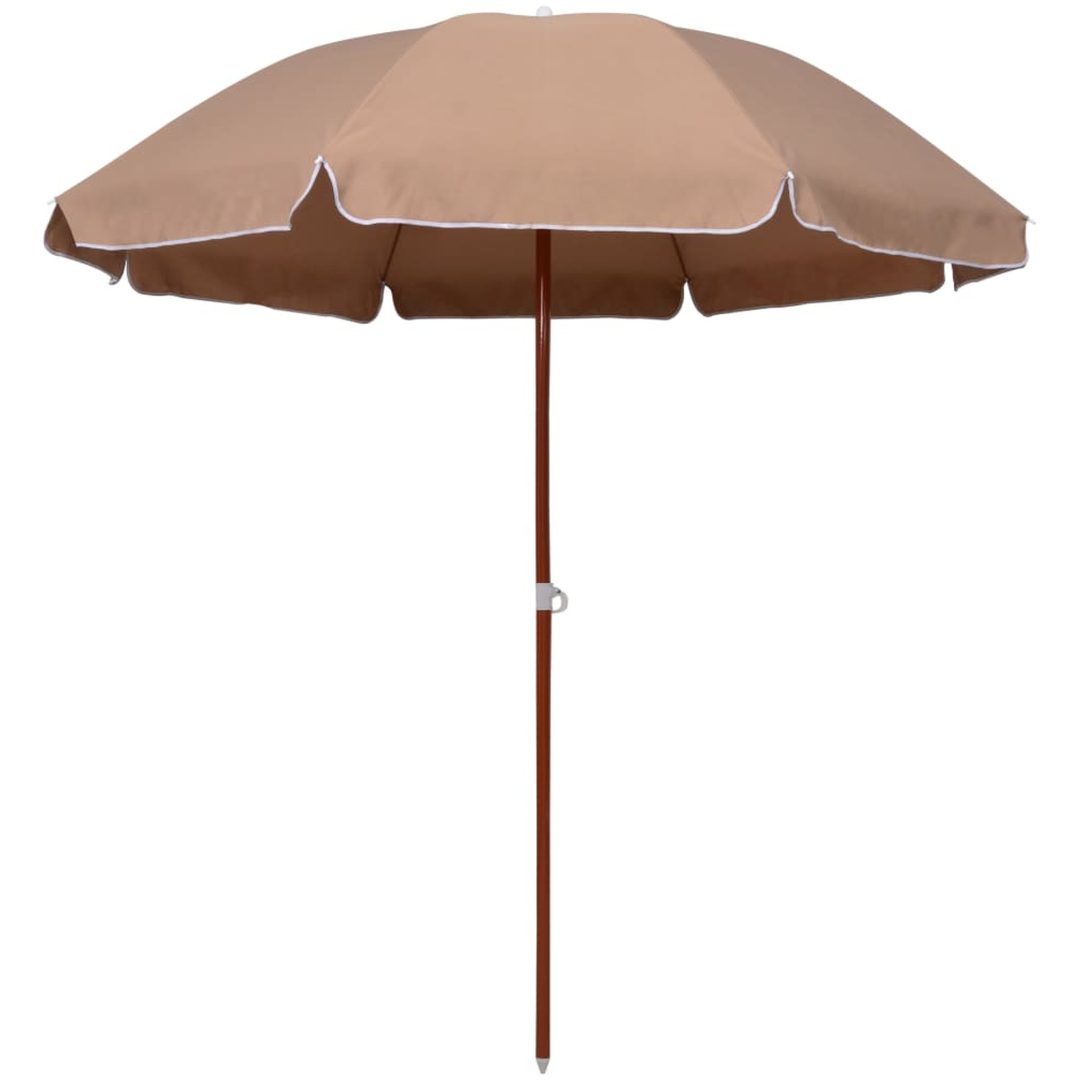 Trädgårdsparasoll med stålstång taupe vidaXL 240 cm