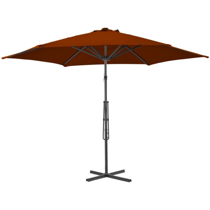 Trädgårdsparasoll med stålstång terrakotta 300x230 cm vidaXL – bild 3